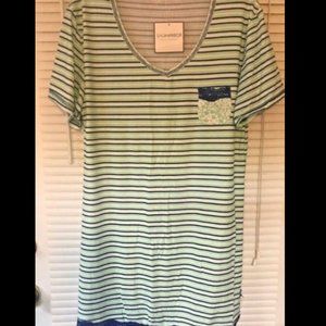WOMEN STRIPED SLEEPING SHIRTSIZE L